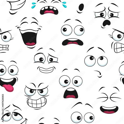 Smile Face Pattern Of Seamless Funny Emoticons And Happy Emoji Vector