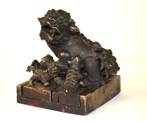 51BidLive-[Chinese Bronze Foo Dog Seal] | Chinese bronze, Foo dog, Bronze