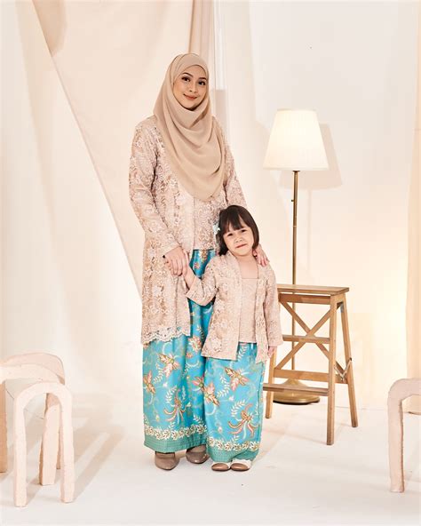 Baju Kebaya Batik Lace Estela Kids Beige Cream Muslimahclothingcom