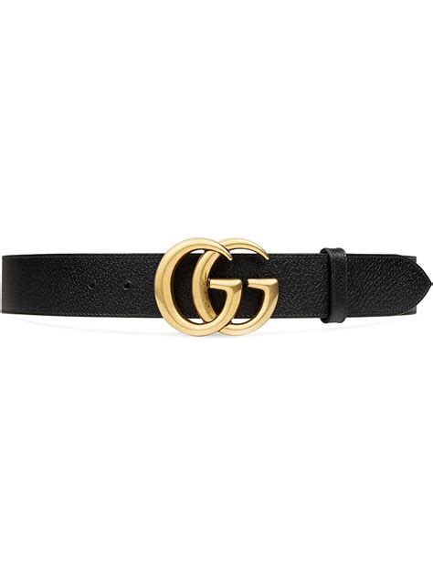 Gucci Leather Belt With Double G Buckle Farfetch
