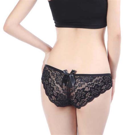 sexy low waist women see through panties lace floral bow knot underwear briefs ebay