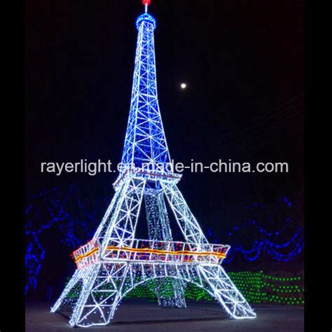 China Large Led Motif Lighting Eiffel Tower Outdoor Christmas Lights
