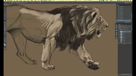 The best adobe photoshop learning experience out there: Time lapse lion drawing in Photoshop CS6 - YouTube