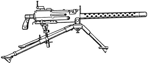 How To Draw A Machine Gun Ww Maxim Gun Diagrammatic View Of The Gun