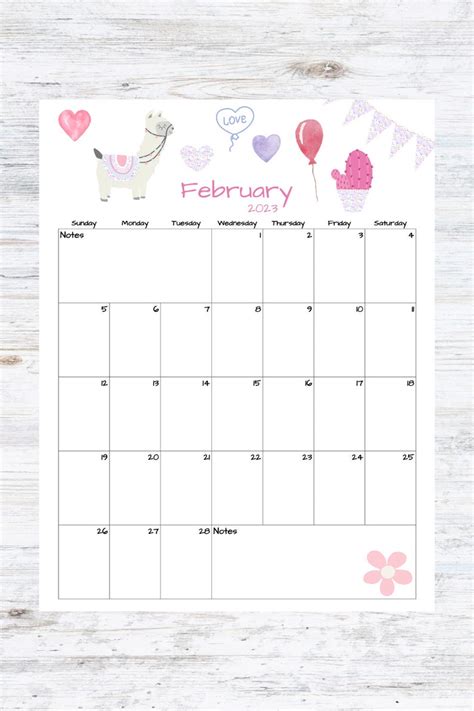 Fillableeditable February Calendar February 2023 Calendar Etsy