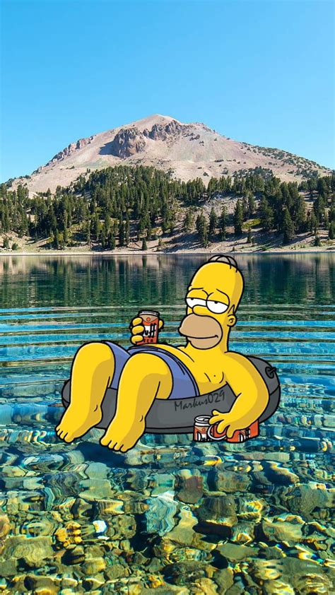 Homero Bart Homero Lago Lisa Los Simpson Naturaleza Los Simpson