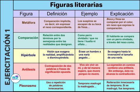 ClasificaciÓn De Las Figuras Literarias Ejercitacion 1
