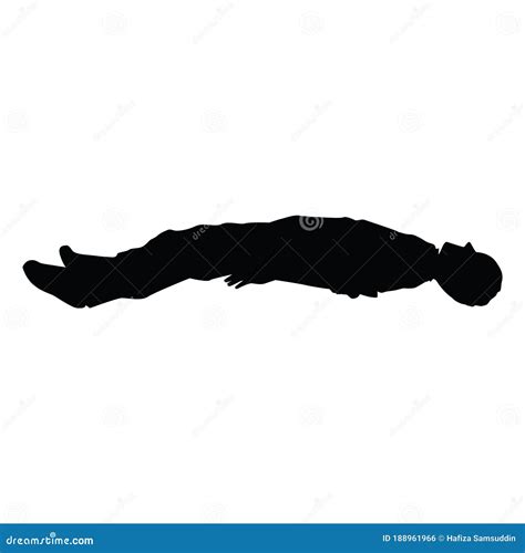 Silhouette Of Man Lying Down Vector Illustration Decorative Design Stock Vector Illustration