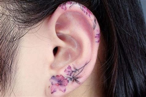 Ear Tattoos 31 Gorgeous Creative And Mostly Tiny Tats Ear Tattoo