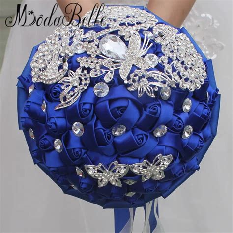 Modabelle Bling Royal Blue Wedding Bouquets Broche Mariage Rhinestone