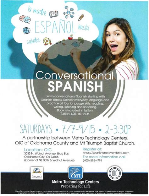 Conversational Spanish Course Oic Of Oklahoma County