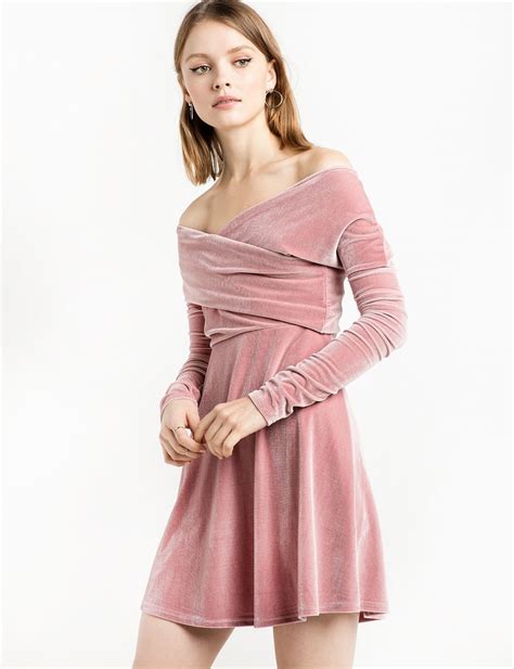 Blush Velvet Dress Perfect For Holiday Parties Pink Velvet Dress Sleeved Velvet Dress