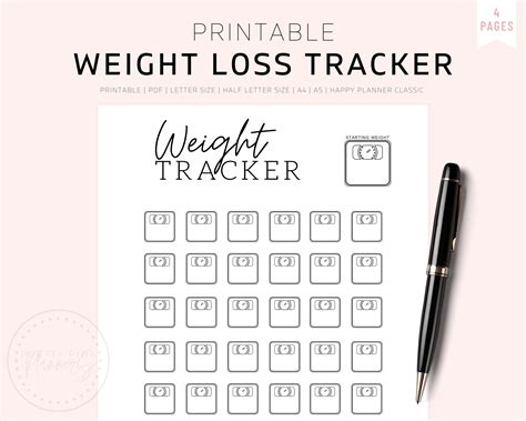 Calendars And Planners Cute Scale Picture Weight Loss Habit Planner