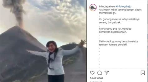 Lihat Gunung Berapi Meletus Saat Mendaki Wanita Ini Malah Kegirangan