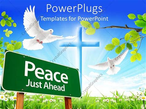 Powerpoint Template A Peace Sign With A Dove 23181