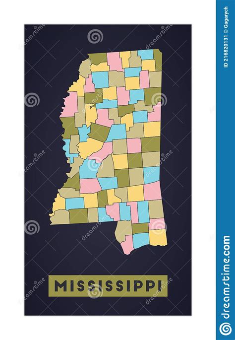 Mississippi Map Stock Vector Illustration Of Silhouette 216820131