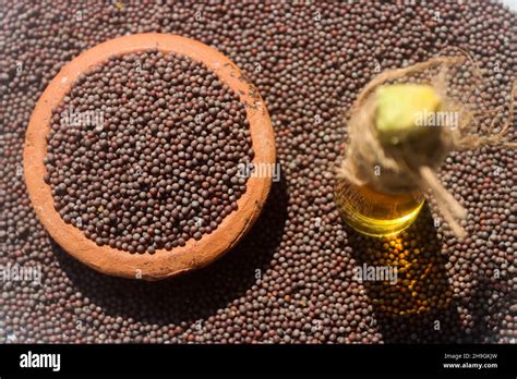 Mustard Seed And Mustard Seed Oil Stock Photo Alamy