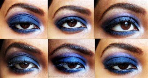 intense blue smokey eye makeup step by step tutorial