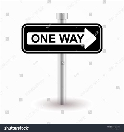 One Way Road Sign Stock Vector 104258711 Shutterstock