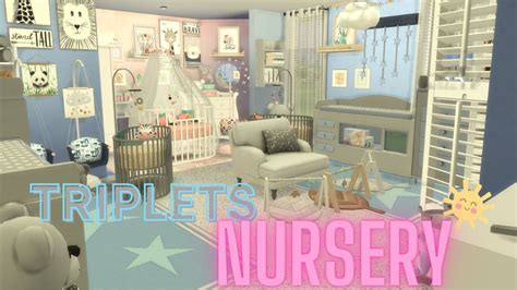The Sims 4 Triplets Nursery Speed Build Tour Ccdownload Youtube