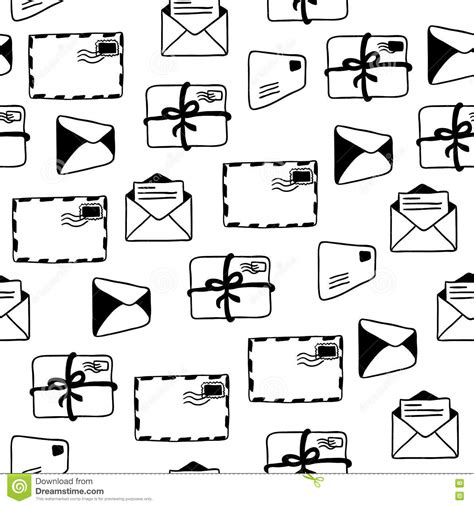 Seamless Mail Pattern Stock Vector Illustration Of Doodle 73240111