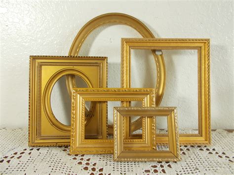 Vintage Gold Picture Frame Set Instant Photo Gallery Etsy