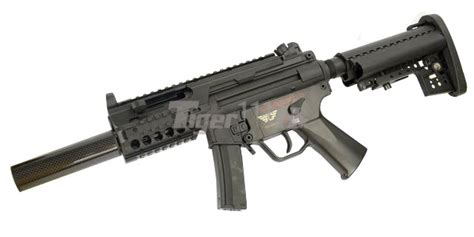 Jing Gong Metal Frame M5k Smg Aeg With M4 Rear Stock Black Airsoft