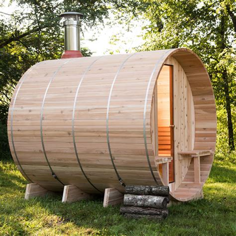 Grandview Barrel Sauna Heats The Room Evenly And Efficiently Tuvie Design