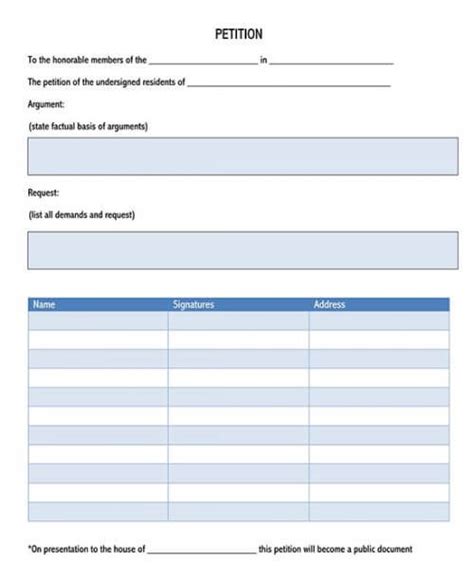 20 Free Petition Templates And Forms Editable