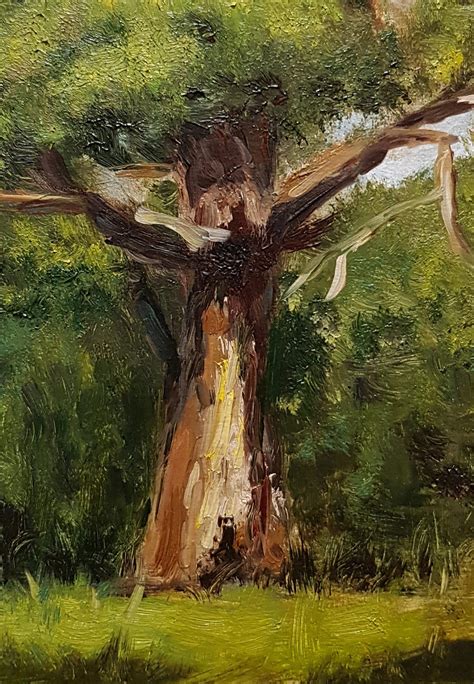 Oak Tree Painting Landscape Original Art Forest Artwork 8 By Etsy