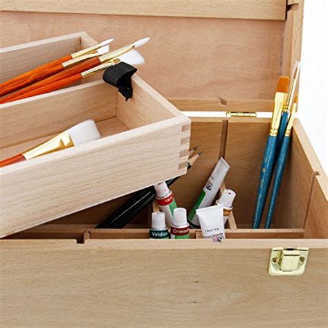 Us Art Supply Artist Wood Pastel Pen Marker Storage Box With Drawers