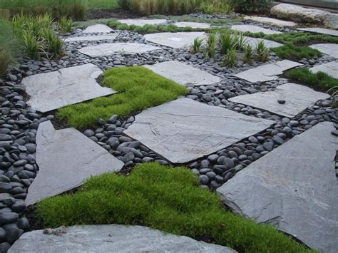 Select stones and pebbles in different colors and textures and. Pavers with Moss & Mexican Pond Pebbles | Lurvey Landscape ...