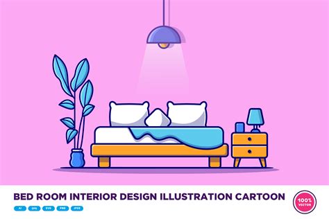 Bedroom Interior Design Illustration Graphic By Catalyststuff