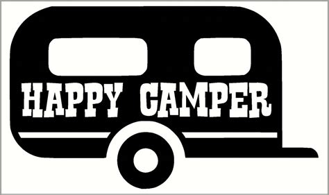 Happy Camper Summer Vinyl Wall Decals With Vintage Camper Design Rv