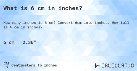 What Is 6 Cm In Inches Calculatio