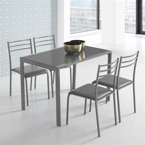 Mesas y sillas de cocina. Conjunto de mesa y 4 sillas alfa en colores | Muebles ...