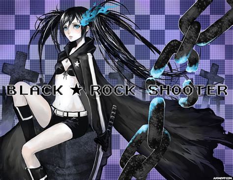 Black Rock Shooter Azul A Cuadros Espada Hatsune Miku Twintail