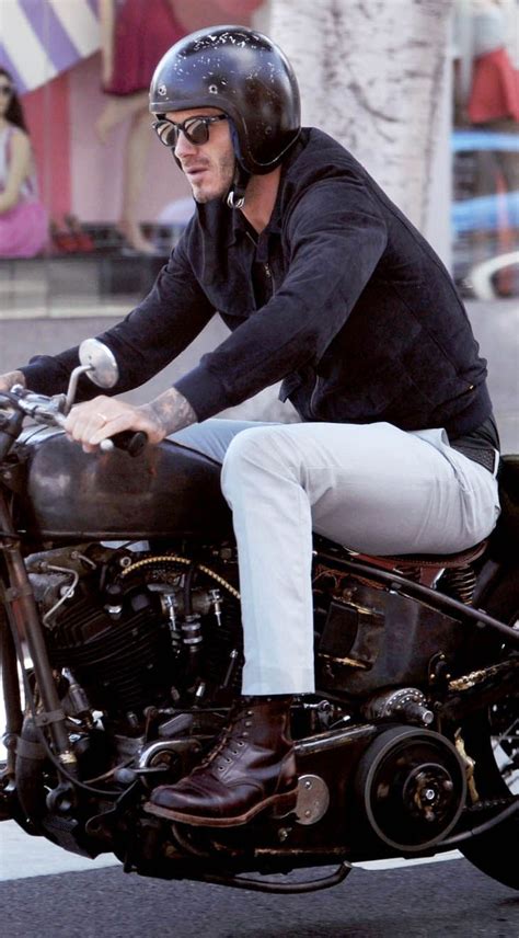 Easy Rider David Beckham On Custom Vintage Motorbike • Celebrity
