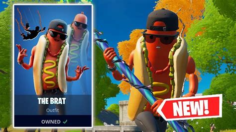 New Hotdog Skin Gameplay In Fortnite The Brat Skin Youtube