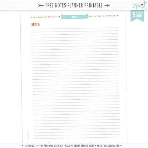 Free Printable Planner Notes Pages
