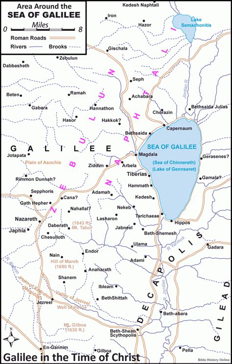 Sea Of Galilee Area In The Time Of Christ Bible History