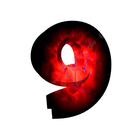 Number 9 Vector Design Images A Group Of Glowing Red 3d Numbers 9