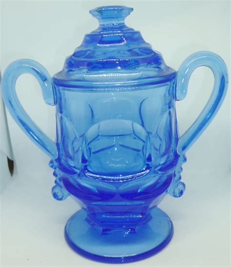 Vintage Fostoria Hfm Argus Cobalt Blue Glass Pedestal Sugar Bowl W Lid Free Nude Porn Photos