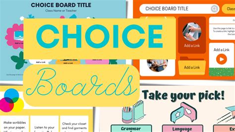 A Collection Of Choice Board Examples And Templates Technotes Blog