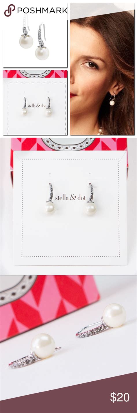 Stella And Dot Maddie Pearl Crystal Earrings Stella And Dot Crystal