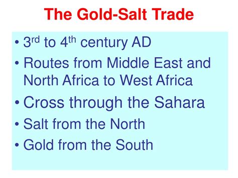 Ppt Gold Salt Trade The Key To West African Empires Powerpoint