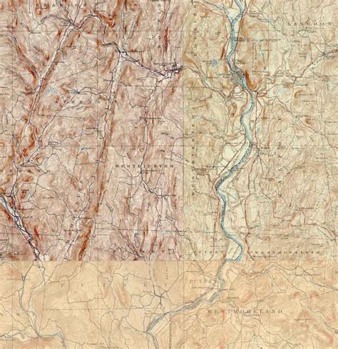 Westminster Vt 1930 1933 Usgs Old Topo Map Town Composite Windham Co
