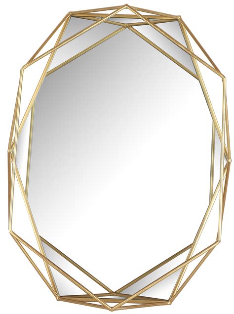 Mirrorize Canada 22x17x325 Framed Gold Hexagon Mirror Golden