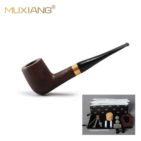 Ru Hot Sale Ebony Wooden Smoking Pipe With 9mm Activated Carbon Filter