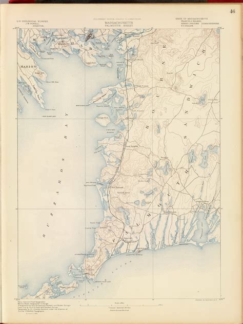 Falmouth Ma 1890 Usgs Old Topo Map 15x15 Quad Rsy Old Maps